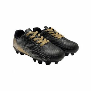Kids' Soccer Cleats Toddler Size 8K Black/Gold Lace-Up Runs Small